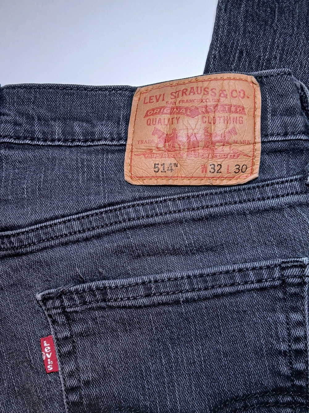 Levi's men's 514 Straight black Jeans 32x30